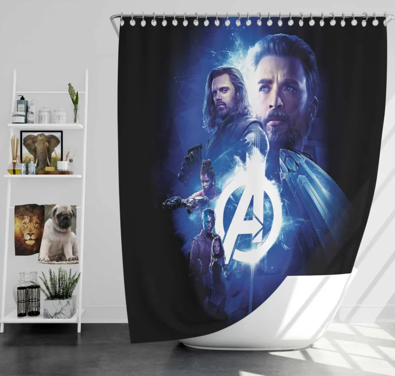 Winter Soldier and Heroes in Avengers: Infinity War Shower Curtain
