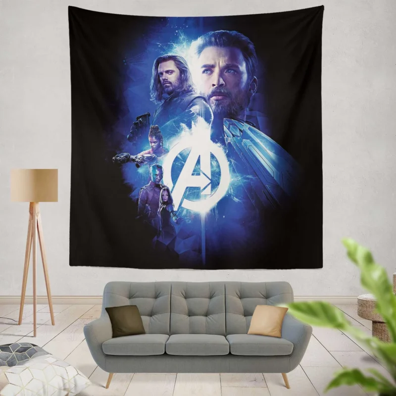 Winter Soldier and Heroes in Avengers: Infinity War  Wall Tapestry