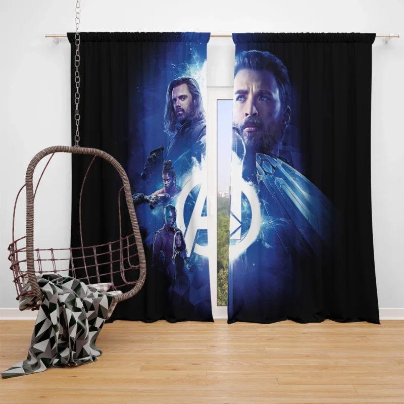 Winter Soldier and Heroes in Avengers: Infinity War Window Curtain