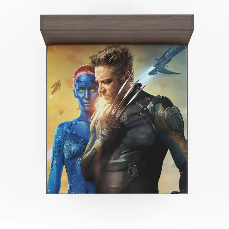 Wolverine and Mystique in X-Men: Days of Future Past Fitted Sheet