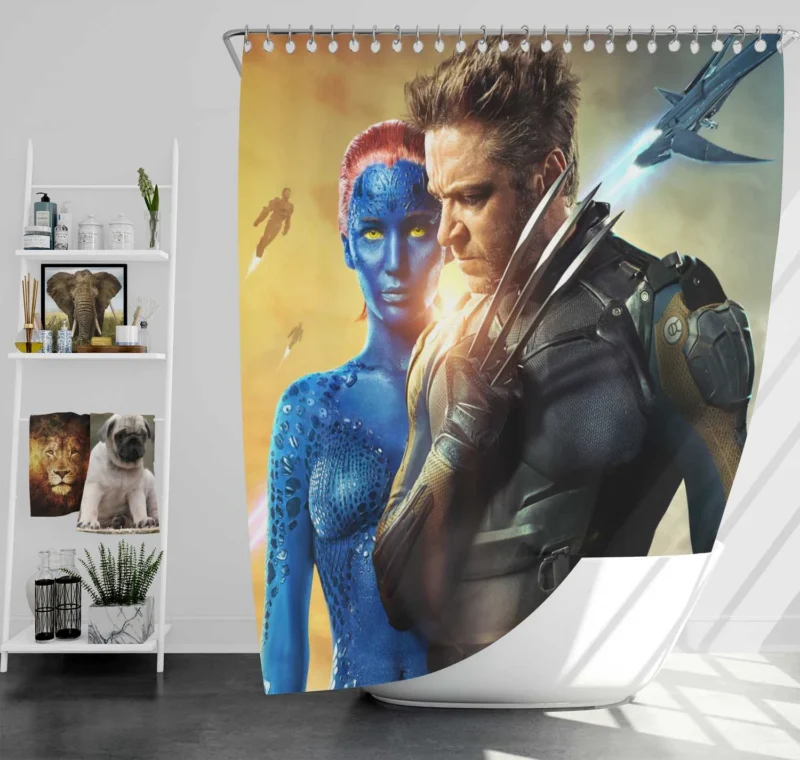 Wolverine and Mystique in X-Men: Days of Future Past Shower Curtain