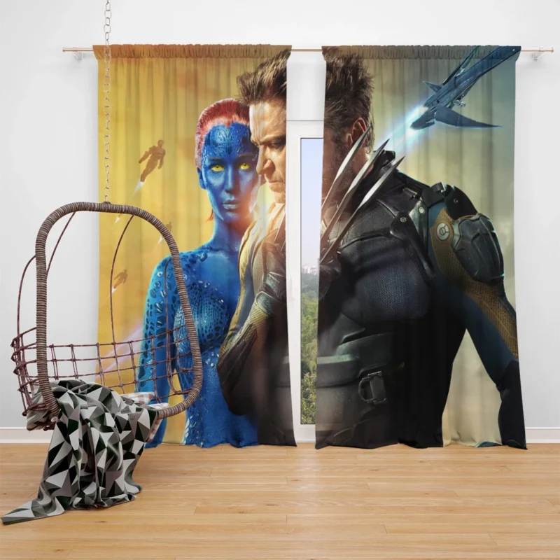 Wolverine and Mystique in X-Men: Days of Future Past Window Curtain
