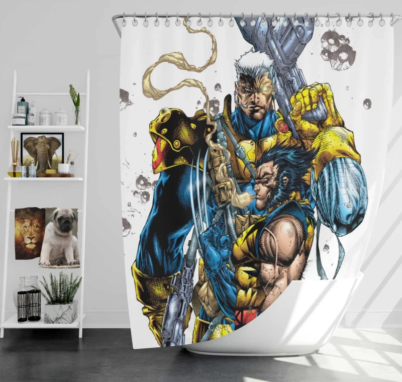 Wolverine/Cable: Guts And Glory Shower Curtain