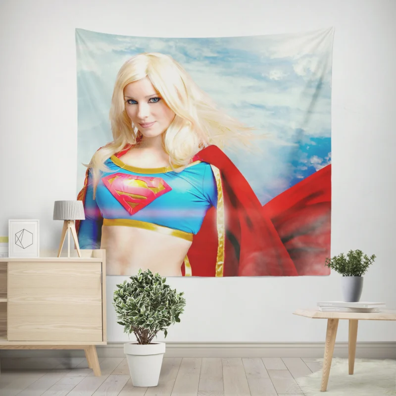 Women Cosplay as Supergirl: Enji Night  Wall Tapestry