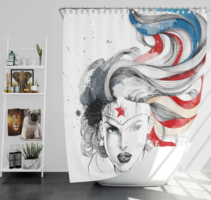 Wonder Woman Comics: DC Iconic Heroine Shower Curtain