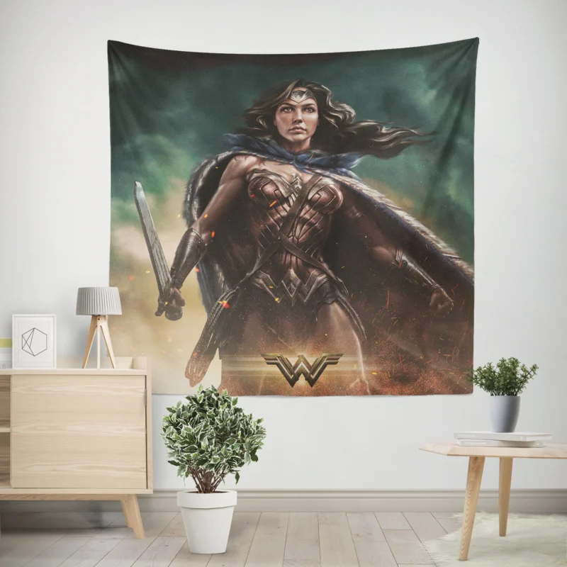 Wonder Woman: Gal Gadot Iconic Role  Wall Tapestry