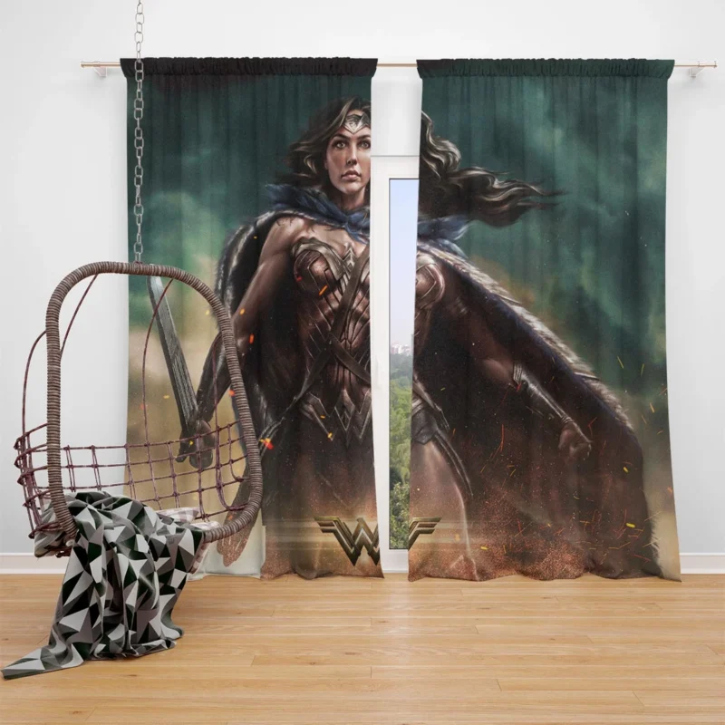 Wonder Woman: Gal Gadot Iconic Role Window Curtain
