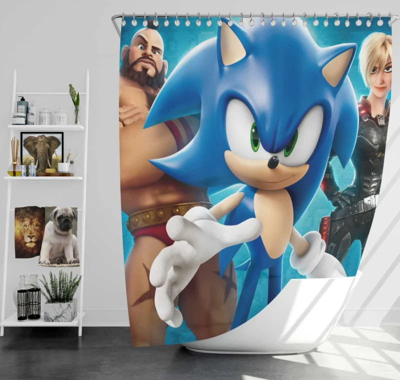Wreck-It Ralph: Sonic Cameo in the Arcade Shower Curtain