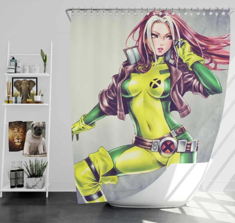X-Men Comics: Rogue Stgle with Mutant Powers Shower Curtain