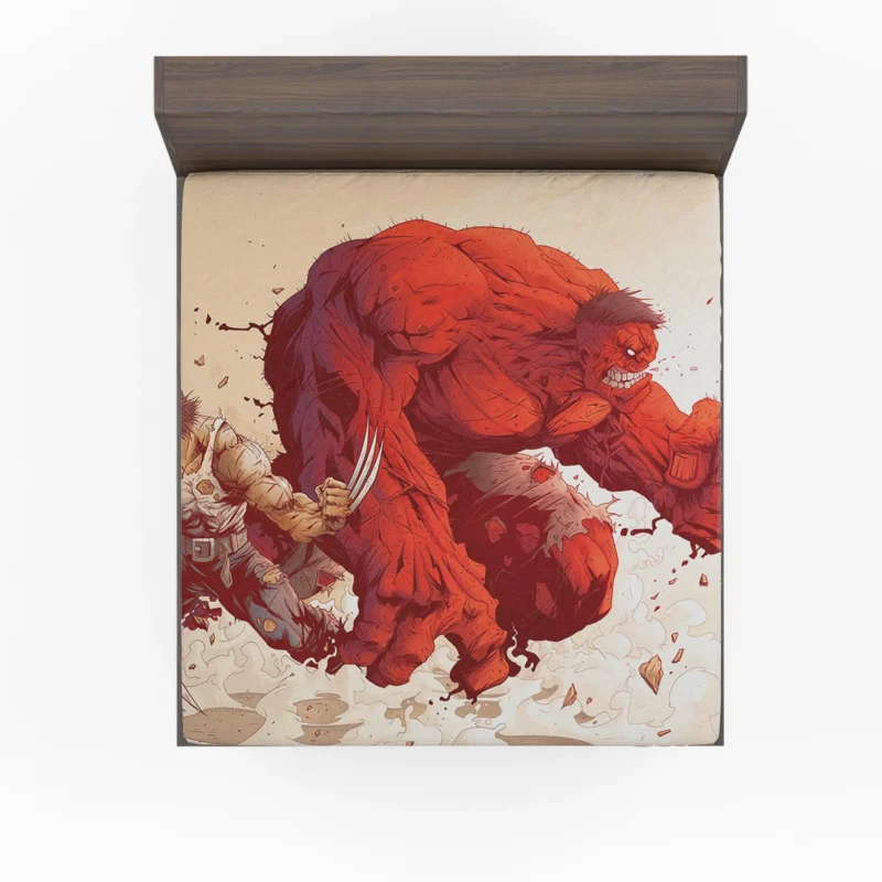 X-Men Comics: The Unstoppable Red Hulk Fitted Sheet