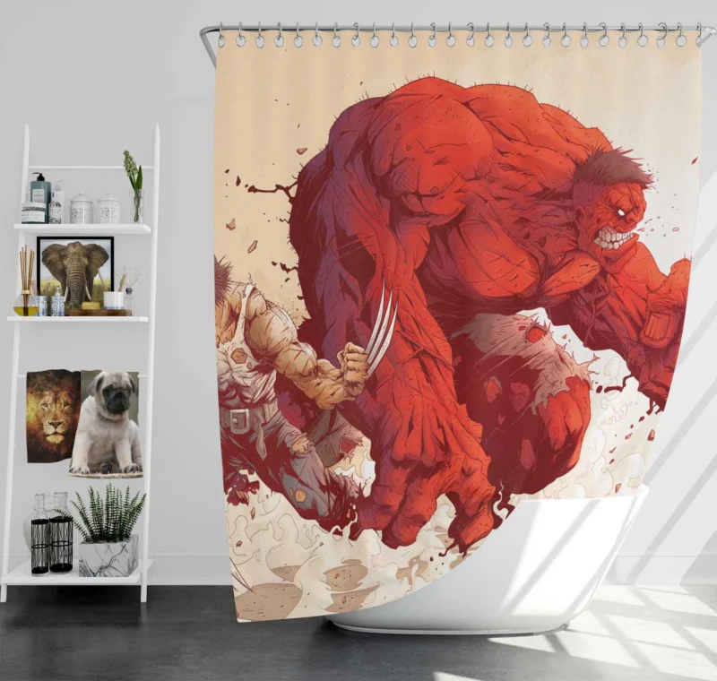 X-Men Comics: The Unstoppable Red Hulk Shower Curtain
