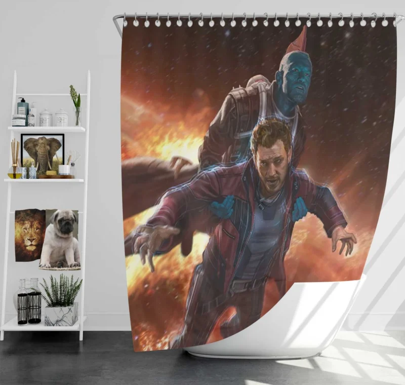 Yondu Heroic Moment in Guardians of the Galaxy Vol. 2 Shower Curtain