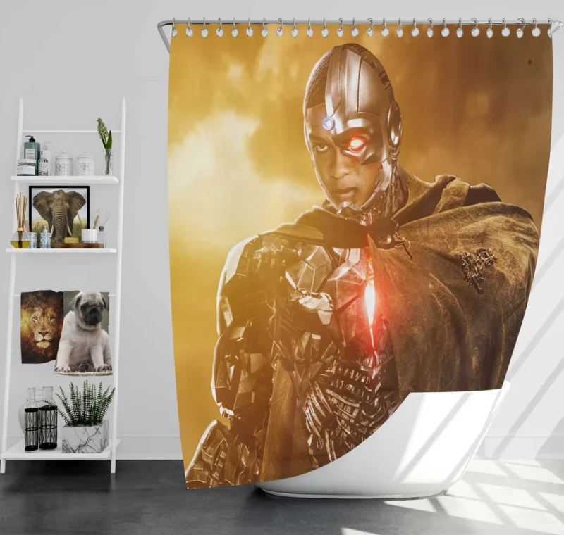 Zack Snyder Justice League: Cyborg Heroic Tale Shower Curtain
