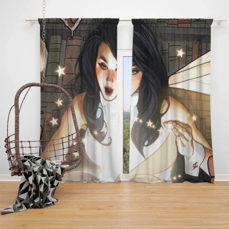 Zatanna Wallpaper: A Mystical DC Heroine Window Curtain