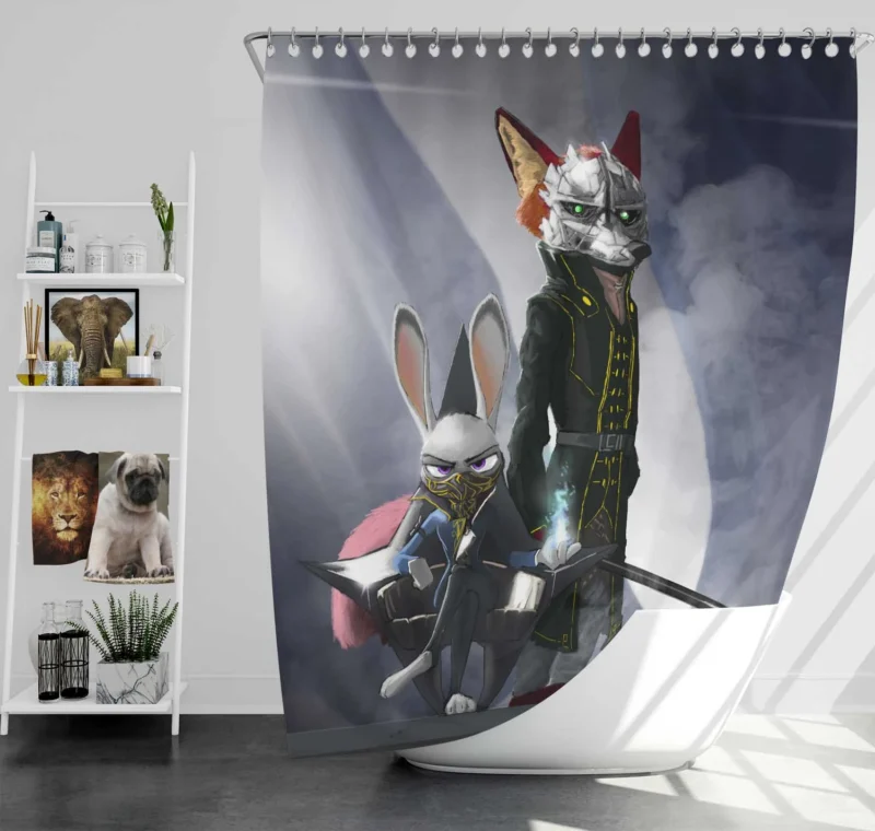 Zootopia Crossover: Judy Hopps and Nick Wilde Shower Curtain