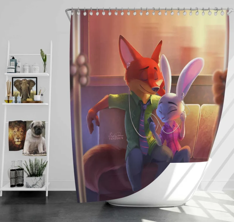 Zootopia: Explore the World of Judy Hopps and Nick Wilde Shower Curtain