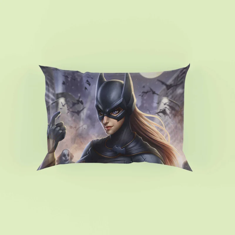 Batwoman: DC Comics Character with Brown Hair and Blue Eyes Pillow Case