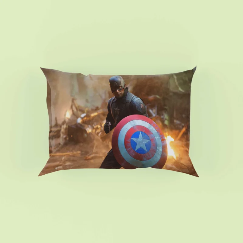 Captain America Heroic Stand in Avengers Endgame Pillow Case
