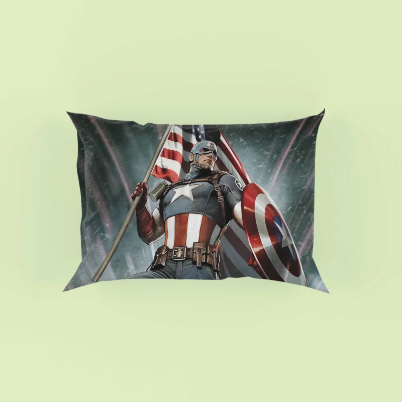 Captain America Wallpaper: Heroic Display Pillow Case
