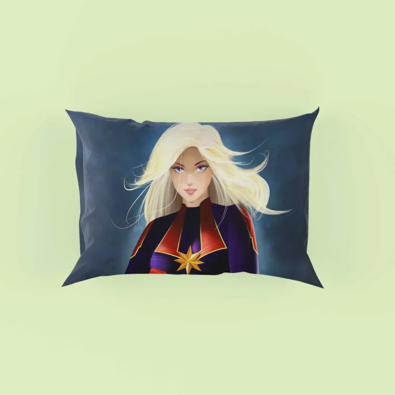 Captain Marvel Comics: Blonde-Haired Marvel Heroine Pillow Case