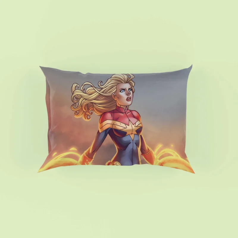Captain Marvel Comics: Carol Danvers Blue-Eyed Hero Pillow Case