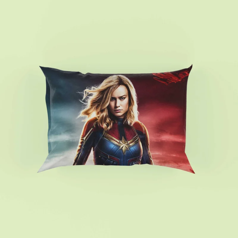 Captain Marvel Movie: Brie Larson Superheroic Tale Pillow Case