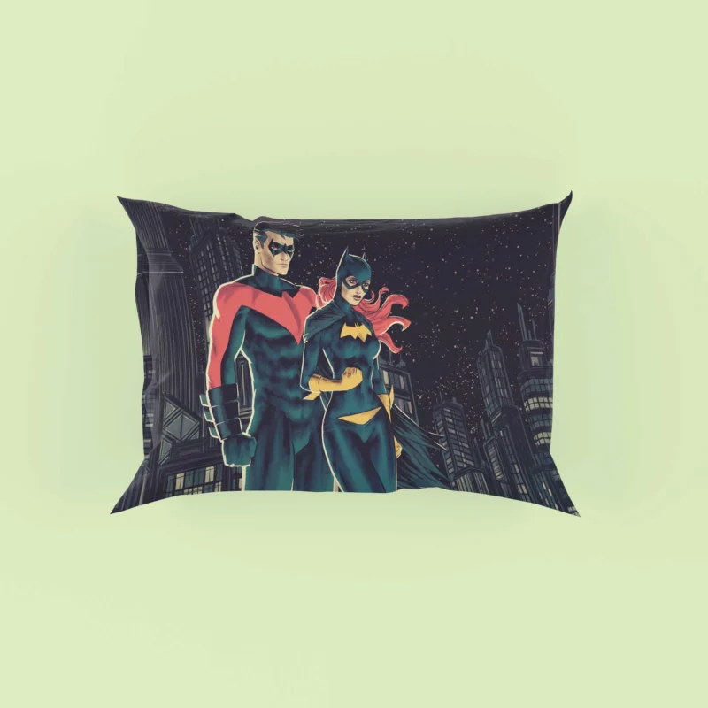Dynamic Duo: Batgirl and Nightwing in DC Comics Pillow Case