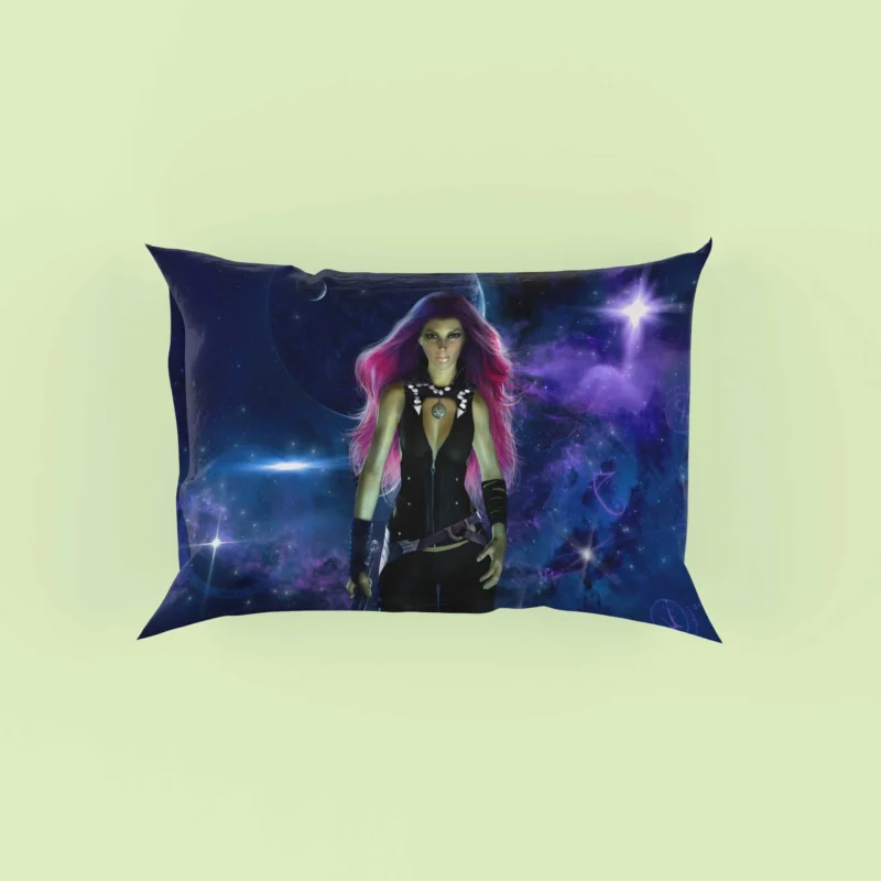 Gamora: A Fantasy Figure in Guardians of the Galaxy Pillow Case
