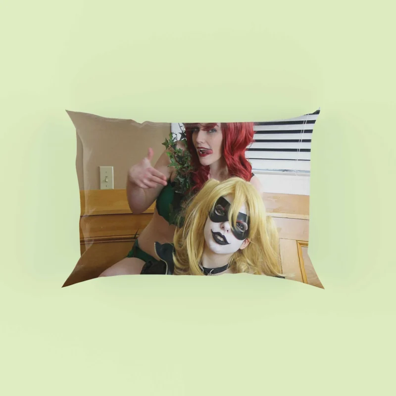 Harley Quinn and Poison Ivy: Dynamic Cosplay Duo Pillow Case