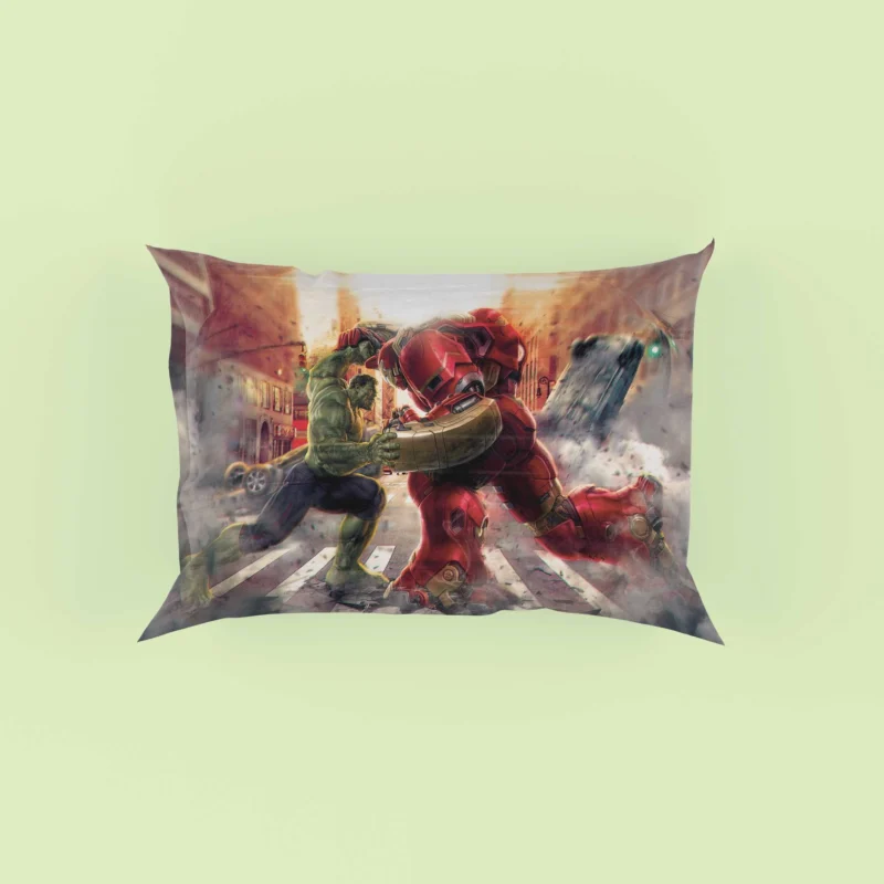 Hulk vs. Hulkbuster: Epic Battle in Avengers: Age of Ultron Pillow Case