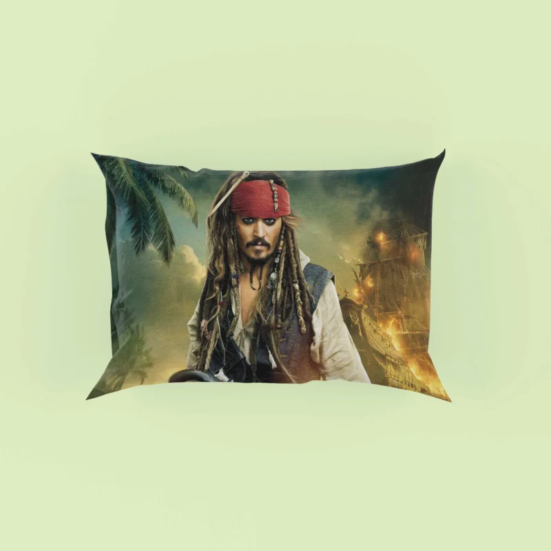 Johnny Depp Iconic Jack Sparrow in Pirates of the Caribbean Pillow Case