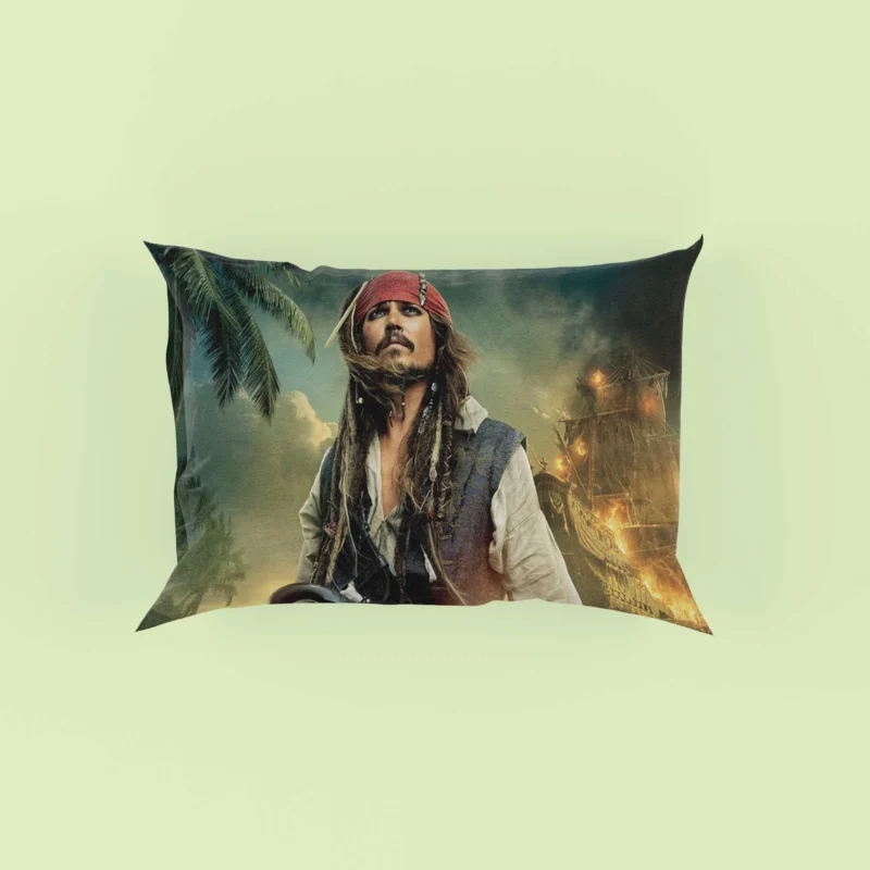 Johnny Depp and Jack Sparrow in Pirates of the Caribbean Pillow Case
