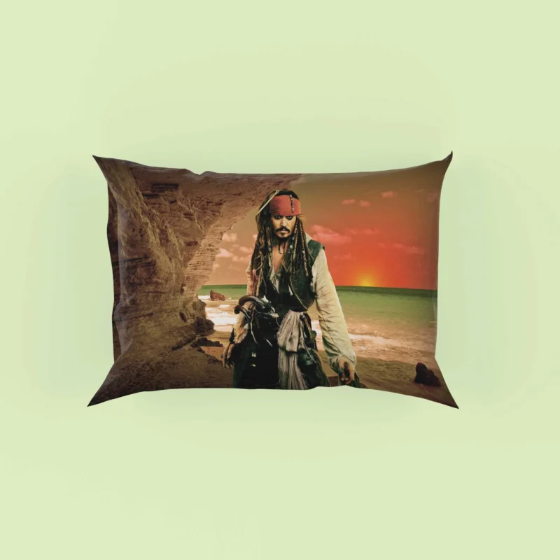 Johnny Depp as Jack Sparrow in Pirates of the Caribbean Pillow Case