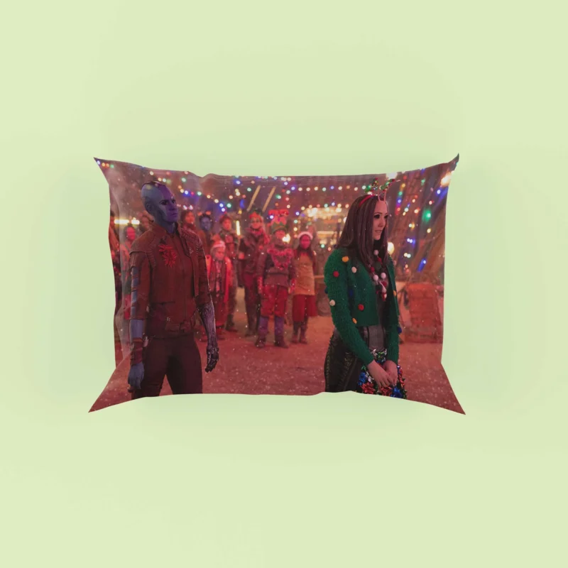 Karen Gillan and Pom Klementieff in Guardians of the Galaxy Holiday Special Pillow Case