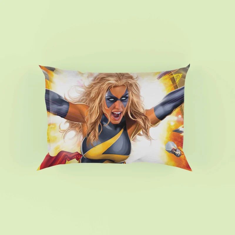 Ms. Marvel Comics: Explore the Heroic Journey Pillow Case