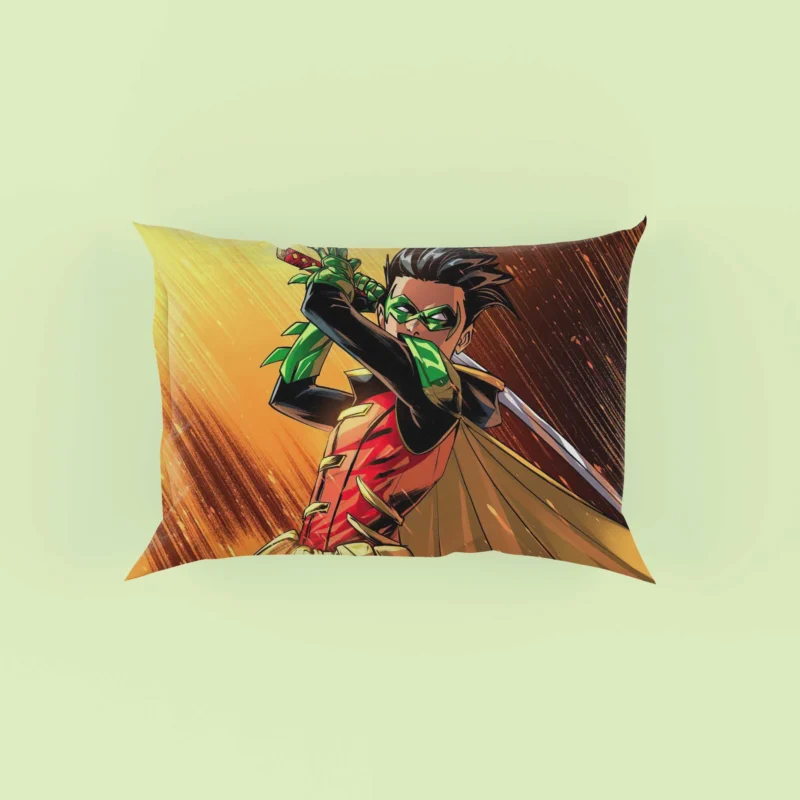 Robin Comics: Damian Wayne Heroic Debut Pillow Case