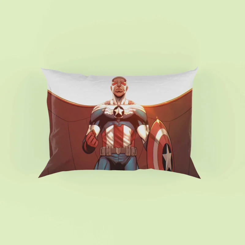 Sam Wilson Takes Flight as Captain America in Comics Pillow Case