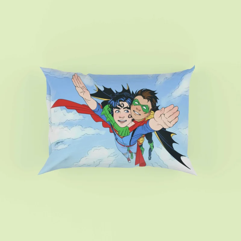 Superboy and Robin in Super-Sons Comics Pillow Case