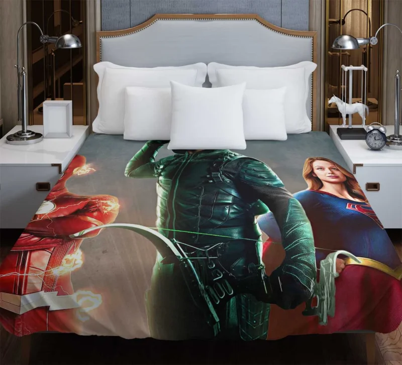 Arrow Crossover: The Heroes of Arrowverse Unite Duvet Cover