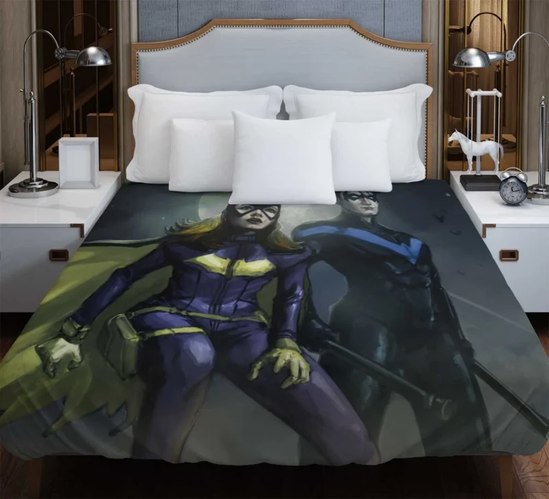 Batgirl and Nightwing Comics Collaboration Duvet Cover