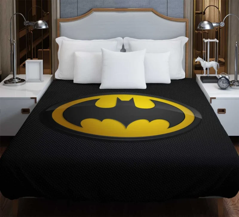 Batman Iconic Symbol: The Bat Signal from Gotham City Duvet Cover