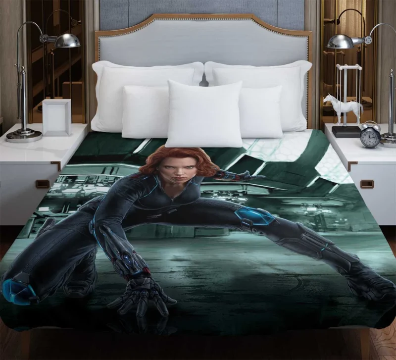 Black Widow Arrival in Age of Ultron Duvet Cover