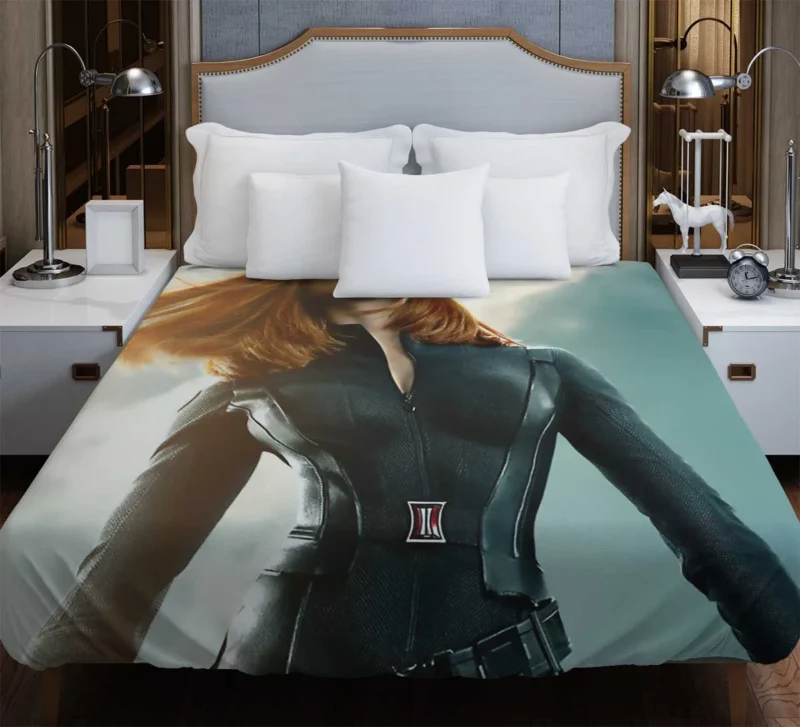 Black Widow Role in Winter Soldier Duvet Cover
