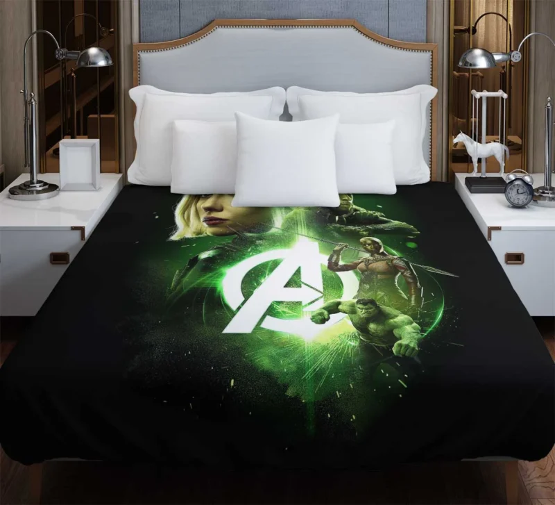 Black Widow and Black Panther in Avengers: Infinity War Duvet Cover