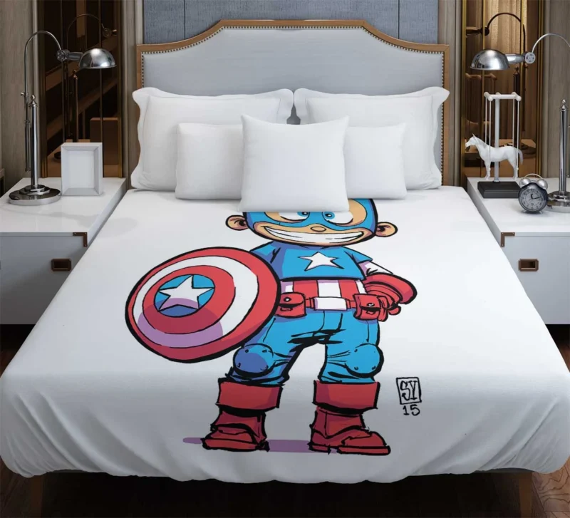 Captain America: A Heroic Marvel Character Duvet Cover