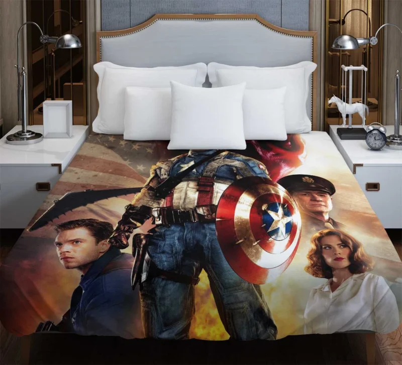 Captain America: Chris Evans and Marvel Hero Duvet Cover