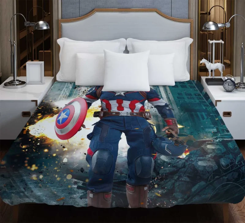 Captain America in The Avengers: Collectible Hot Toys Duvet Cover