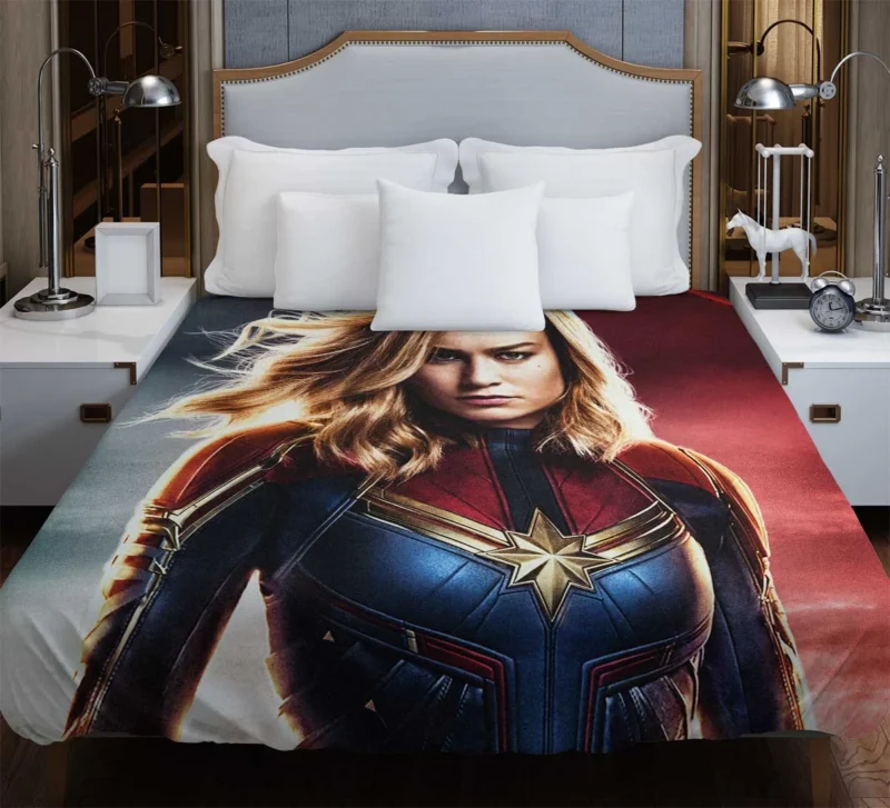 Captain Marvel Movie: Brie Larson Superheroic Tale Duvet Cover