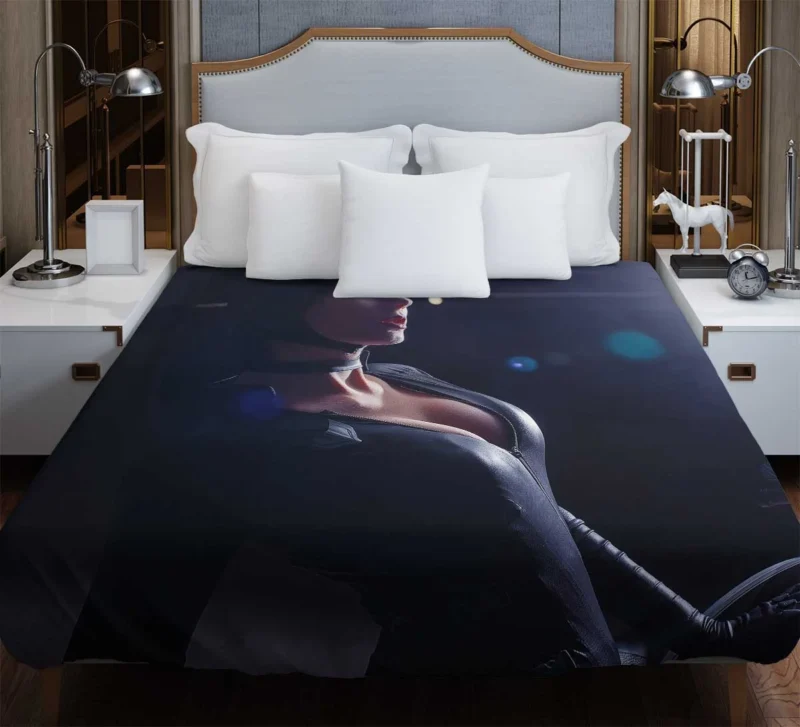 Catwoman Cosplay: A Feline Transformation Duvet Cover