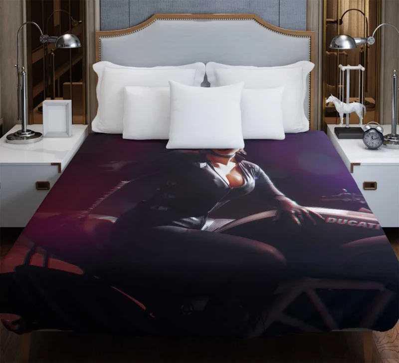 Catwoman Cosplay: Embracing the Feline Aura Duvet Cover
